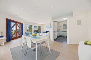 Open plan living & dining - light & bright with reverse cycle heating & cooling + underfloor heating in the winter months. 