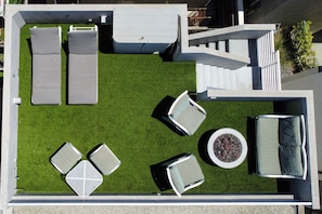 Drone shot of the rooftop.
