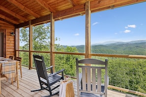 Amazing View from the main level patio - Oakley Lodge | Great Smoky Mountain Cabin Rentals | Gatlinburg Cabin Rentals | Pigeon Forge Cabin Rentals | Cabins with Pools | Rentals with a pool