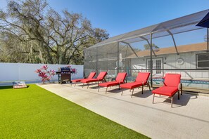 Patio | Lounge Chairs | Gas Grill | Pool House Attatched (Separate Entrance)