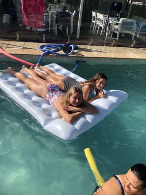 Relaxing in the pool