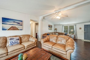 den looking into living room