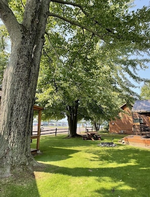 Lake Shawano, the yard, and the landing.