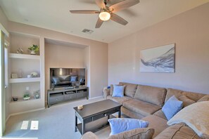 Living Room | 1st Floor | 1,573-Sq-Ft Home | Smart TV | DVD Player