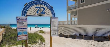 Beach access right across the street.