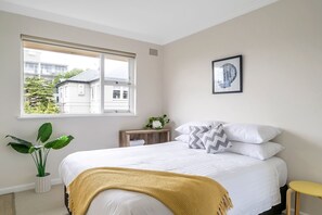 Lovely bright bedroom with block out blind