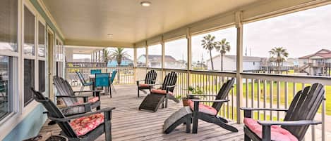 Galveston Vacation Rental | 2BR | 1BA | 1,216 Sq Ft | Steps Required to Access