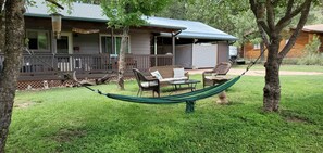 Relax under the apple trees in the hammock for the afternoon