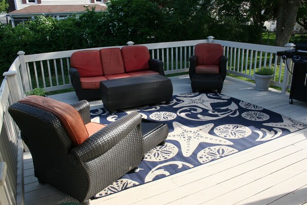Back yard attached deck