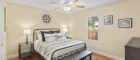 Master bedroom with queen bed