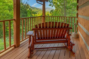 Breathtaking mountain views from the covered deck.
