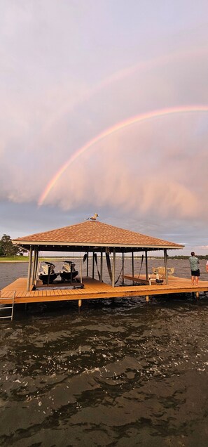 follow the rainbow for fun!  Our dock is available for guest use for boats up too 25' long and up too (2) jet skis!  Jet Skis NOT included but are available to rent through a 3rd party!  Once you're booked ask us about a special discount and ask for free delivery!