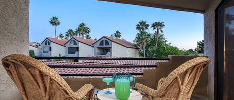 Beautiful view of the palm trees and blue skies! 