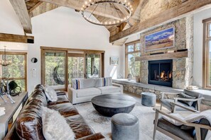 Custom Oversized Stone Fireplace