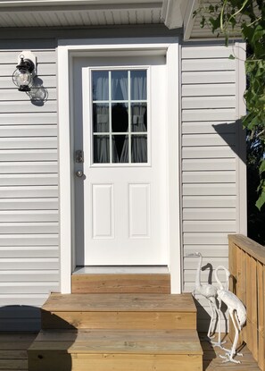Your front door, with keyless entry. Check in is a breeze. We text you the code.