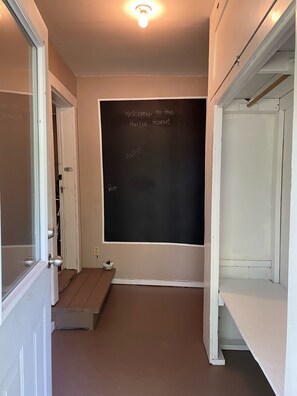 Entry way with chalkboard wall! 