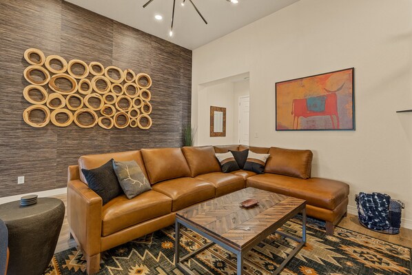 Leather sectional
