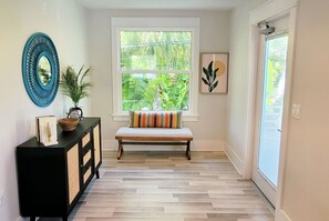 Welcoming foyer and window seat