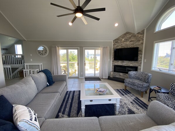 Living room with smart TV. 