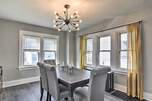 Dining Room | Dog Friendly w/ Fee | 2 Exterior Security Cameras