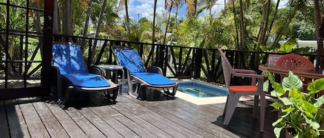 7x6 Plunge Pool on private deck.  Perfect way to stay cool on a hot day. 