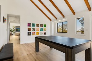 Upstairs game room with interchangeable Ping Pong and Pool Table 