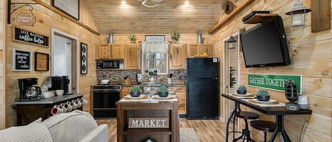 The kitchen/dining area