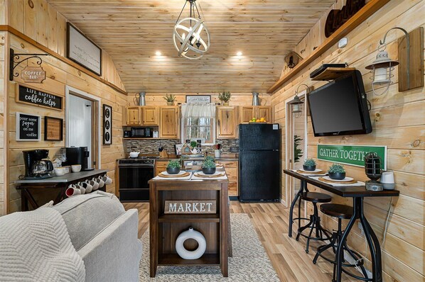 The kitchen/dining area