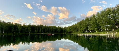 Private lake with use of canoes, kayaks, paddleboards, paddle boats, or swimming