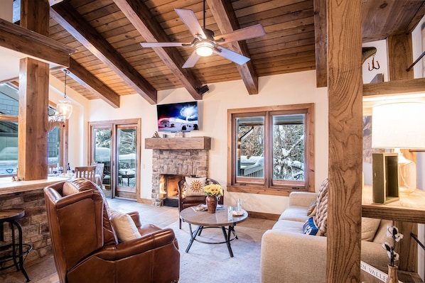 Cozy Living Room with Gas Fireplace