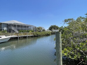 View of the canal behind the house with access to Lyon's Bay and the Gulf