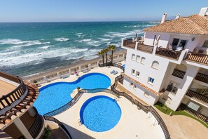 Direct beach access from the pool