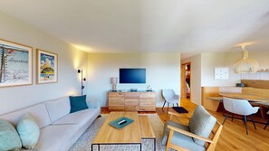 Living area with television
