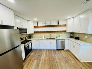 Fully stocked kitchen ready to make you feel at home!