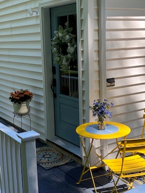 Separate entryway with electronic keypad.
