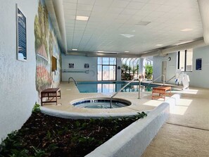 Hot tub and indoor pool if it's chilly outside