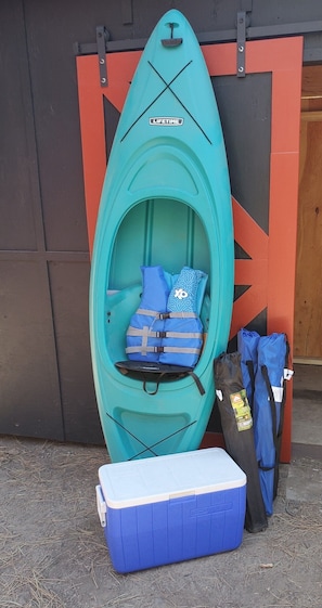 Kayak, Camp Chairs, Cooler