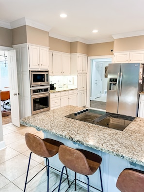 Fridge, oven, glass cooktop