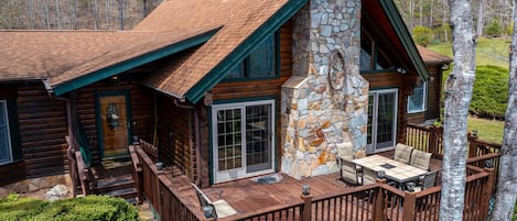 Huge deck on the River side of the house