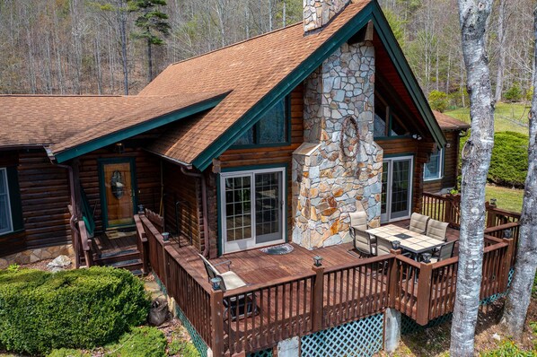 Huge deck on the River side of the house