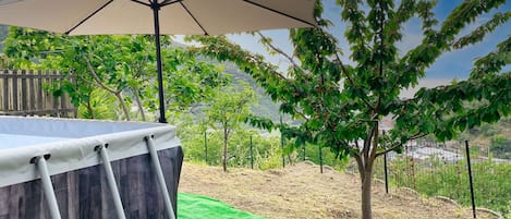 Sky, Table, Furniture, Daytime, Property, Plant, Mountain, Azure, Chair, Nature