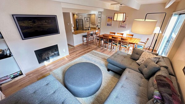 Living area with gas fireplace