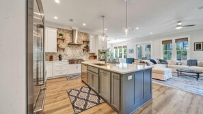 The huge kitchen and open plan living space!