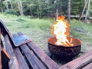 Cozy evenings sitting around the fire outside 