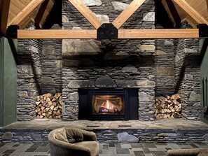 Relax by the Fire in Lodge's Great Room