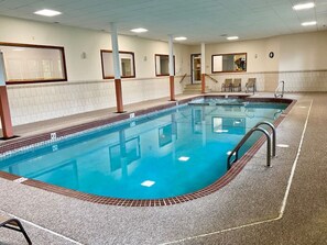 Our year round heated indoor pool and hot tub are awesome after a day of hiking