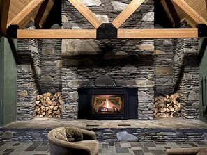Relax in front of our gorgeous Fireplace in the Lodge's Great Room