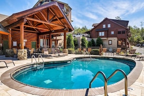As part of the Big Bear resort, enjoy the resort's outdoor pool.