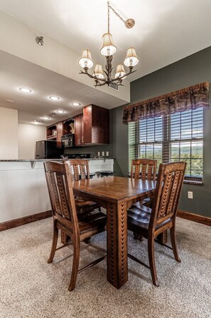 Our dining area for enjoying a nice home-cooked meal or a late night board game!
