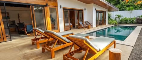 Enjoy your own salt water pool with 3 rooms that offer sliding door access to indoor/outdoor living including a new outdoor shower and shaded yoga deck.